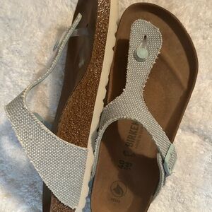 Birkenstock Women's Sandals - Light Blue and Brown